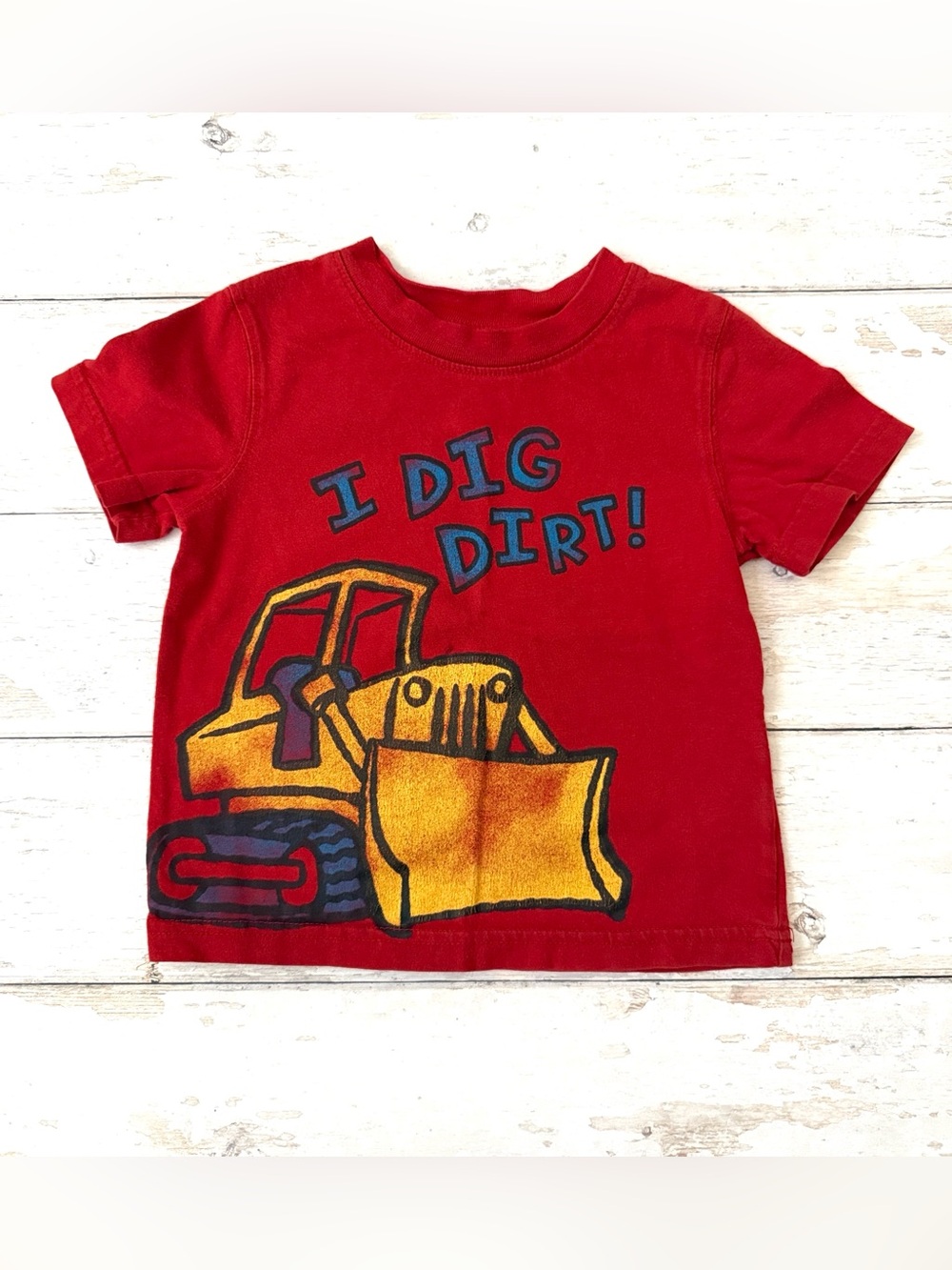 Circo Baby 24m Construction I Dig Dirt Shirt Red Short Sleeves Baby Toddler